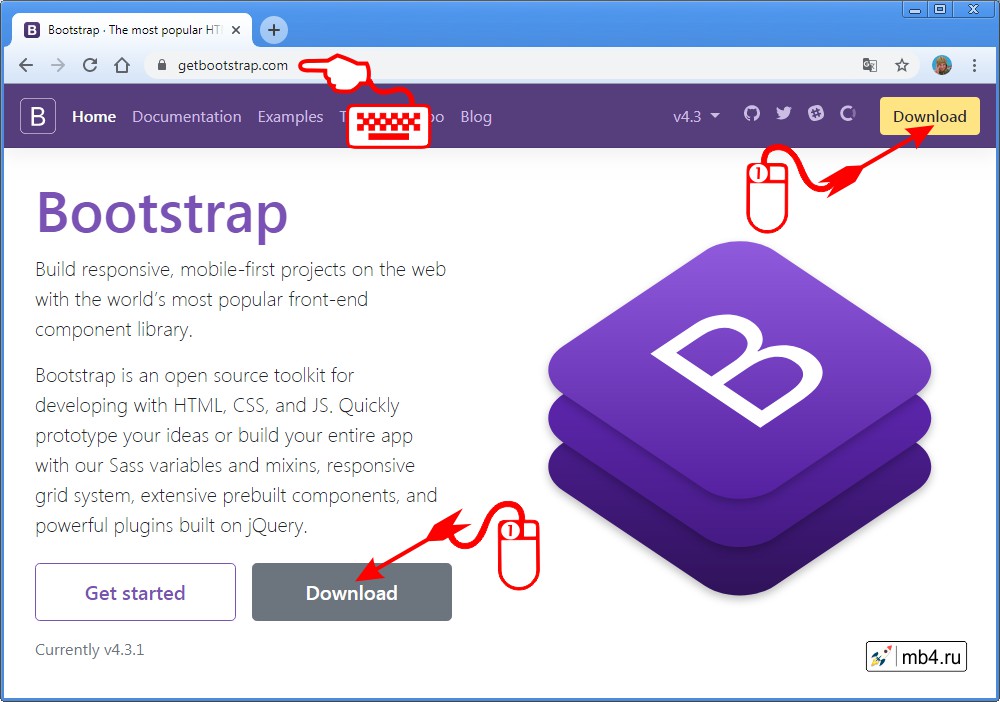 главная страница сайта Bootstrap 4