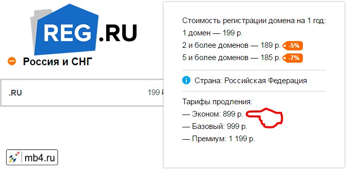 Reg.ru регистрация на год
