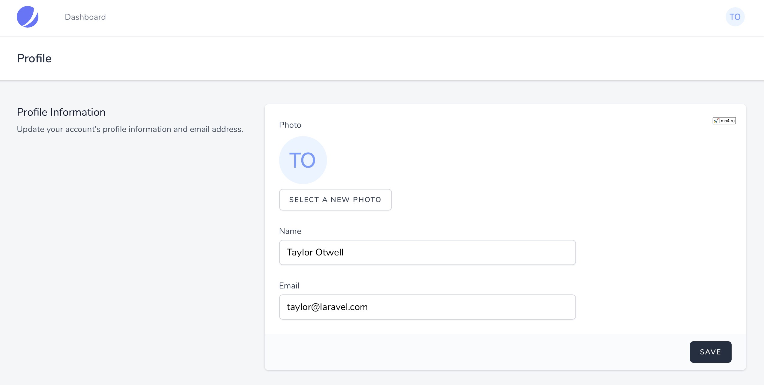 Laravel Jetstream's profile management features are accessed by the user using the top-right user profile navigation dropdown menu.