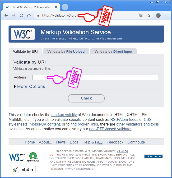 On-line сервис W3C проверки валидности страниц